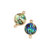 Cherry Tree Beads Abalone Paua Shell approx. 12x19mm Coin Links with Gold Plated Brass Bezel and Loops - 2 per bag 