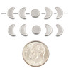 Silver 304 Stainless Steel Moon Phase Beads - 10 pieces/2 sets