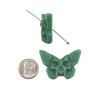 Green Aventurine approx. 26x37mm Top to Back Drilled Skull Faced Butterfly Pendant - 1 per bag