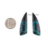 Blue Opalized Wood 12x36mm Top Side Drilled Irregular Triangle Pendant Pair - 2 pieces