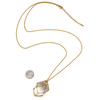 Gold Plated 304 Stainless Steel Large Crystal Cage Necklace - 30 inch, 2 inch extender