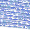 Crystal 4x7mm Opaque Cornflower Blue Faceted Rectangle Beads with an AB finish - 8 inch strand