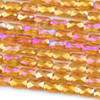 Crystal 4x7mm Sunset Orange Faceted Rectangle Beads with an AB finish - 8 inch strand