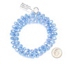 Crystal 5x8mm Opaque Cornflower Blue Faceted Heishi Beads with an AB finish - 22 inch circular strand