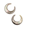 Cherry Tree Beads Black Shell 20mm Horizontal Drilled Crescent Moon Tiny Focals - 2 pieces 