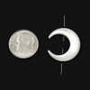 White Shell 20mm Horizontal Drilled Crescent Moon Tiny Focals - 2 pieces