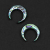 Cherry Tree Beads Abalone Paua Shell 20mm Vertical Drilled Crescent Moon Tiny Beads - 2 pieces 