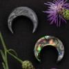 Earthy boho crescent moon shell beads
