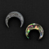 abalone and mother of pearl moon shaped pendants
