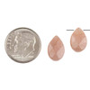 Cherry Tree Beads Peach Moonstone 8x12mm Top Drilled Faceted Flat Teardrop Beads - 2 per bag 