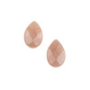 Cherry Tree Beads Peach Moonstone 8x12mm Top Drilled Faceted Flat Teardrop Beads - 2 per bag 