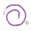 Mermaid Glass 8mm Purple Round Beads - #18, 15 inch strand