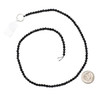 Black Tourmaline 3.5mm Faceted Round natural gemstone beads - 15 inch strand shown with a coin for scale, perfect for delicate jewelry designs.