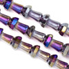 Cherry Tree Beads Crystal 8x11mm Opaque Silver & Purple Rainbow Faceted Mushroom Beads - 8 inch strand 