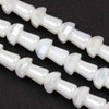 Crystal 8x11mm Opaque Pearl White Faceted Mushroom Beads - 8 inch strand