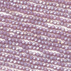 Crystal approximately 2x2mm opaque faded purple faceted rondelle beads with an AB finish on a 16-inch strand, featuring shimmering crystal beads ideal for unique jewelry designs.