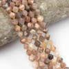 Cherry Tree Beads Peach Moonstone 8mm Simple Faceted Star Cut Beads - 15 inch strand 