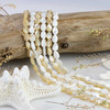naturally iridescent mother of pearl drop beads