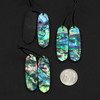 Abalone Paua Shell  approx. 12x38mm Pointed Oval Pendant Pair - 2 pieces