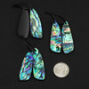 Cherry Tree Beads Abalone Paua Shell approx. 13x38mm Irregular Triangle Pendant Pair - 2 pieces 