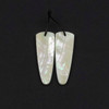 Cherry Tree Beads White Shell approx. 13x38mm Rounded Triangle Pendant Pair - 2 pieces 