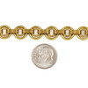 Cherry Tree Beads Raw Brass Chain with 6mm Round Links inside 10mm Round Links with 3x9mm Grooved Connectors -  2 meters 