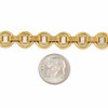 Cherry Tree Beads Brass Chain with 6mm Round Links inside 10mm Round Links with 3x9mm Grooved Connectors -  2 meters 