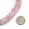 Crystal Beads - approx. 2mm Faceted Cube, Primrose Pink Mix, 18 inch strand