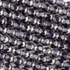 Glass Bead - 8mm Lilac Purple Faceted Round Beads with Silver Plating, 11 inch strand