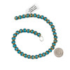 Glass Bead - 8mm Caribbean Blue Faceted Round Beads with Gold Plating, 11 inch strand