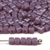 Crystal Beads - approx. 2mm Faceted Cube, Opaque French Violet Purple, 18 inch strand