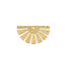 One14x25mm brass half sun component with a fine linear texture, available in raw and coated brass options, on a neutral background for detailed viewing.