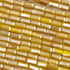 Crystal approx. 3x6mm Opaque Caramel Yellow Faceted Square Tube Beads - 20 inch strand