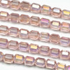 Crystal 6x7mm Cherry Blossom Pink Faceted Tube Beads with an AB finish - 8 inch strand