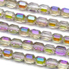 Crystal 6x7mm Purple Champagne Faceted Tube Beads with an AB finish - 8 inch strand