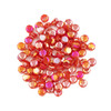 Cherry Tree Beads Crystal Beads - 5mm Faceted Octagonal Coin, Opaque Coral Pop with an AB finish, 20 inch strand 