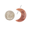 Peach Moonstone 19x25mm Faceted Top Drilled Crescent Moon Pendant - 1 per bag, a radiant natural gemstone pendant shown next to a dime for size reference.