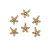Cherry Tree Beads Raw Brass CZ Component - 10.5x12mm Flower Drop, Clear Cubic Zirconia Crystals, 6 per bag 