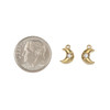 Cherry Tree Beads Raw Brass CZ Component - 6x9mm Tiny Crescent Moon Drop, Clear Cubic Zirconia Crystal, 6 per bag 