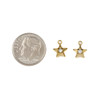 Cherry Tree Beads Raw Brass CZ Component - 7x9mm Tiny Star Drop, Clear Cubic Zirconia Crystal, 6 per bag 