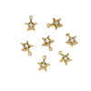 Cherry Tree Beads Raw Brass CZ Component - 7x9mm Tiny Star Drop, Clear Cubic Zirconia Crystal, 6 per bag 