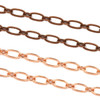 Cherry Tree Beads Copper Plated Brass Chain - Soldered 4x7.5mm Flat Oval Links alternating with 3.5x4mm Flat Round Links, 2 meters 