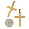 Cherry Tree Beads 304 Stainless Steel Pendant - 22x31mm Simple Cross, 4x8.5mm Pinch Bail, 2 per bag 