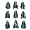 Cherry Tree Beads Moss Agate 11x36mm Top Side Drilled Irregular Triangle Pendant Pair - 2 pieces 
