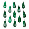 Cherry Tree Beads Malachite 9x20mm Rounded Teardrop Pendant with Silver Cap and Loop - 1 per bag 