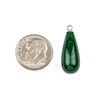 Cherry Tree Beads Malachite 9x20mm Rounded Teardrop Pendant with Silver Cap and Loop - 1 per bag 