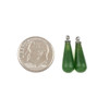 Cherry Tree Beads Nephrite Jade 6x16mm Rounded Teardrop Pendant Pair with Silver Stainless Steel Cap and Loop - 2 per bag 