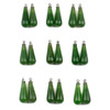 Cherry Tree Beads Nephrite Jade 6x16mm Rounded Teardrop Pendant Pair with Silver Stainless Steel Cap and Loop - 2 per bag 