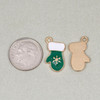 Cherry Tree Beads Enameled Gold Pewter 10x19mm Green Mitten Charms - 2 per bag 
