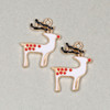 Enameled Gold Pewter 16x23mm Reindeer Charms for DIY necklaces.